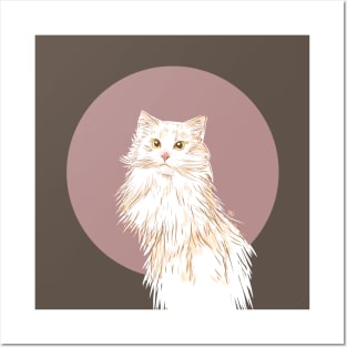 Cat illustration Posters and Art